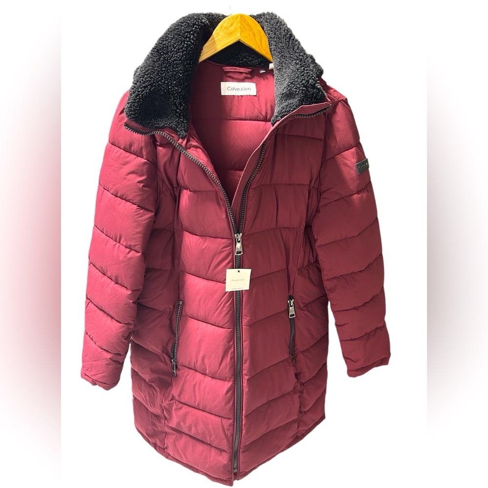 Calvin Klein Maroon & Black coat